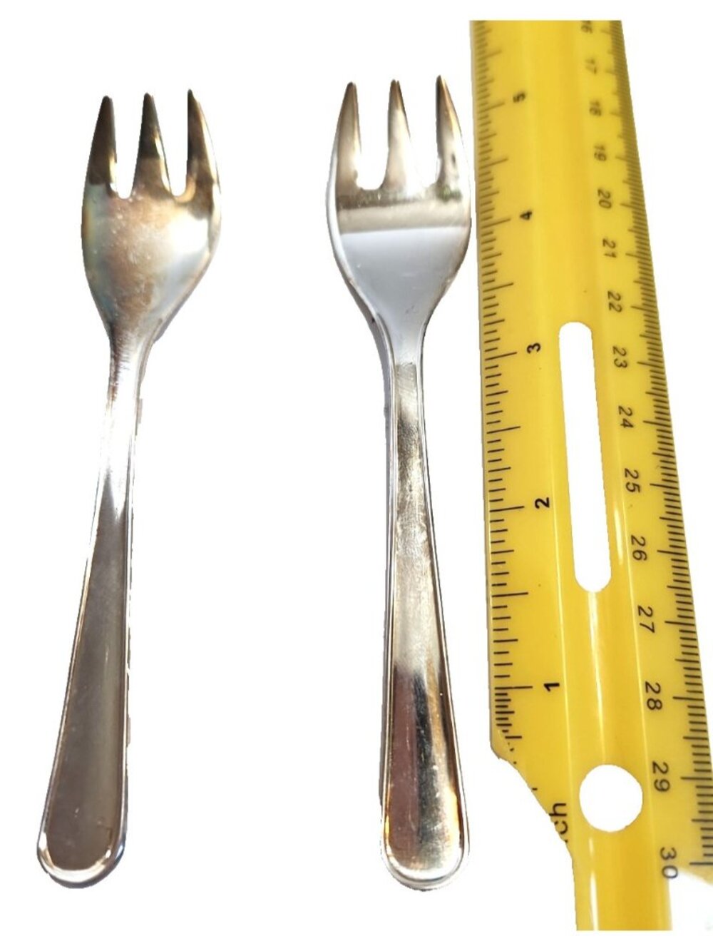 2 Vintage Leonard from Italy Silverplated Relish Baby Mini Forks 5 3/8" READ